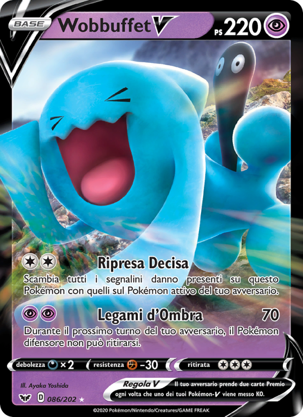 Wobbuffet V 086/216 — Spada e Scudo (Italian Pokémon TCG card)
