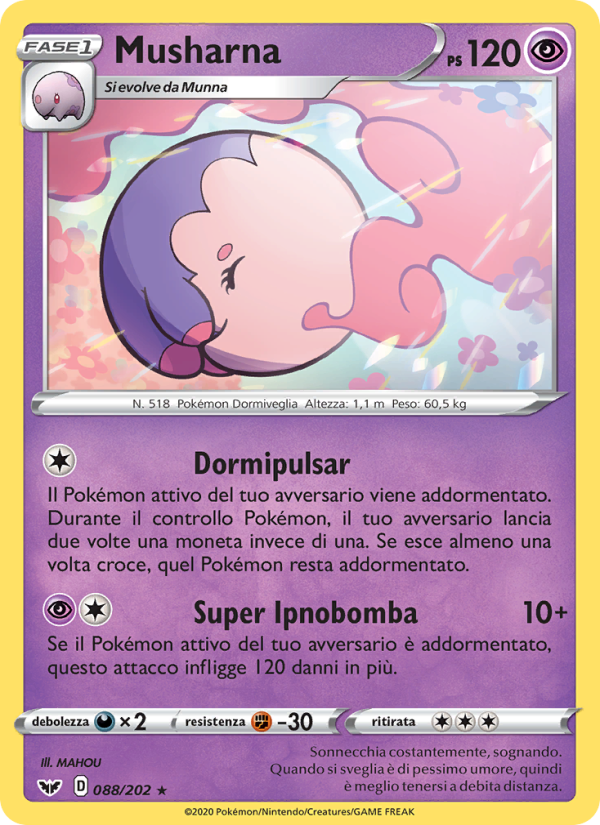 Musharna 088/216 — Spada e Scudo (Italian Pokémon TCG card)