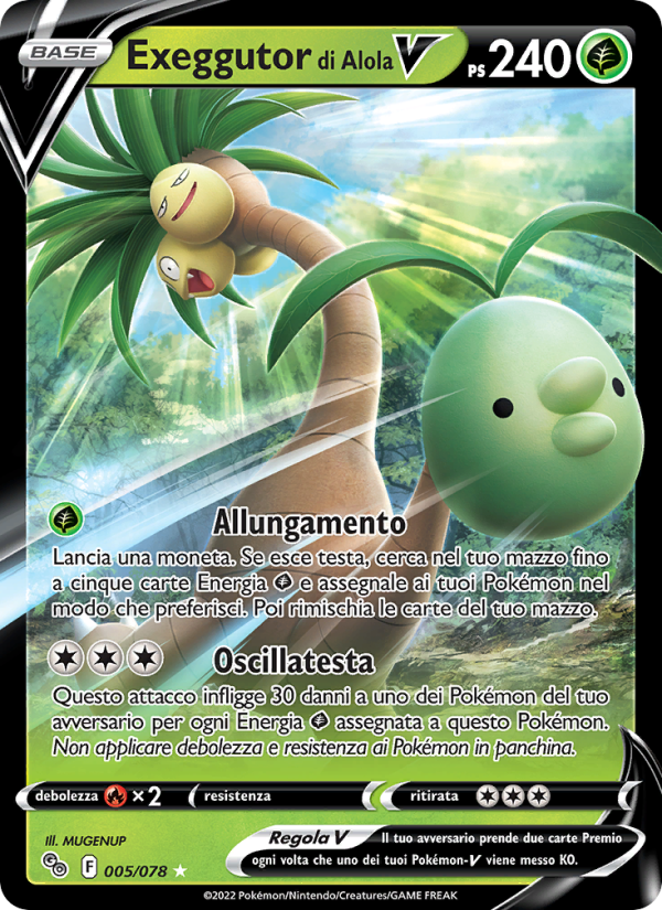 Exeggutor di Alola V 005/88 — Pokémon GO (Italian Pokémon TCG card)