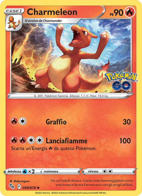 Charmeleon 009/88 — Pokémon GO (Italian Pokémon TCG card)