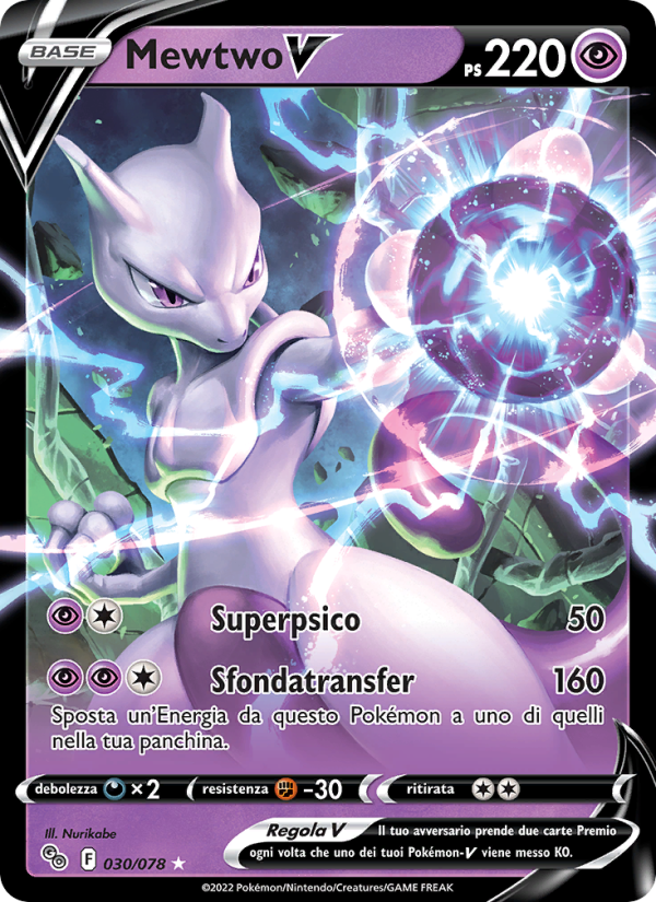 Mewtwo V 030/88 — Pokémon GO (Italian Pokémon TCG card)