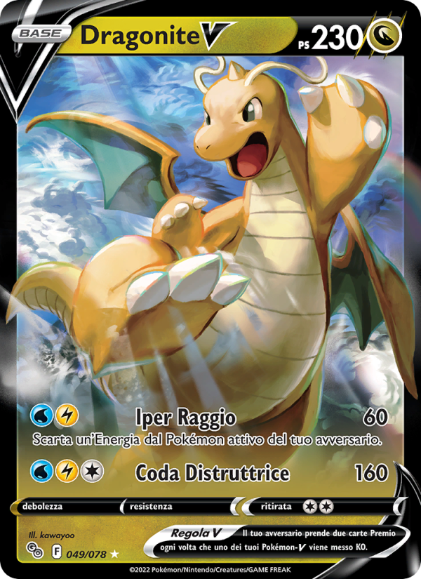 Dragonite V 049/88 — Pokémon GO (Italian Pokémon TCG card)