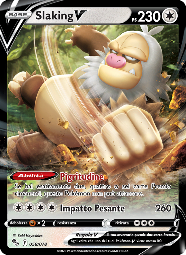Slaking V 058/88 — Pokémon GO (Italian Pokémon TCG card)