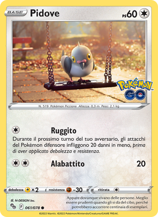 Pidove 061/88 — Pokémon GO (Italian Pokémon TCG card)