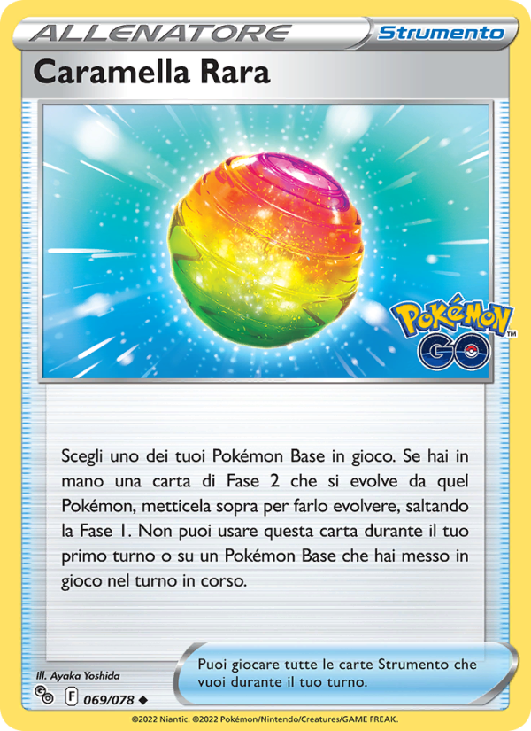 Caramella Rara 069/88 — Pokémon GO (Italian Pokémon TCG card)