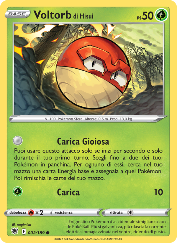Voltorb di Hisui 002/246 — Lucentezza Siderale (Italian Pokémon TCG card)