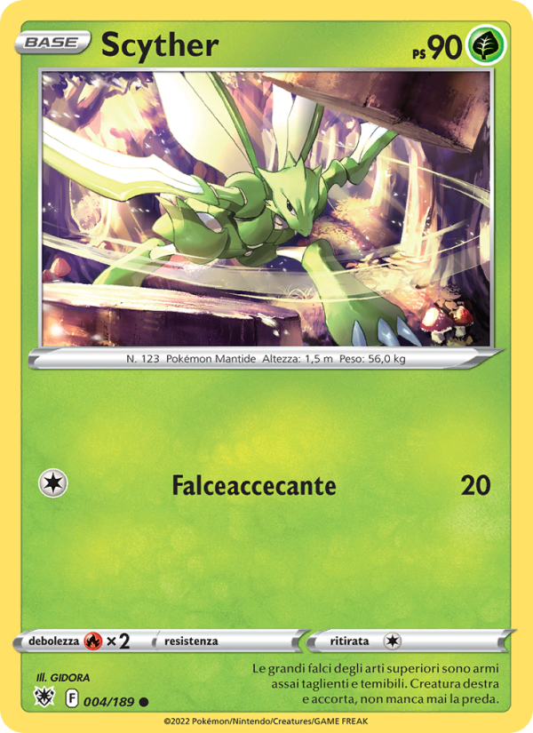 Scyther 004/246 — Lucentezza Siderale (Italian Pokémon TCG card)