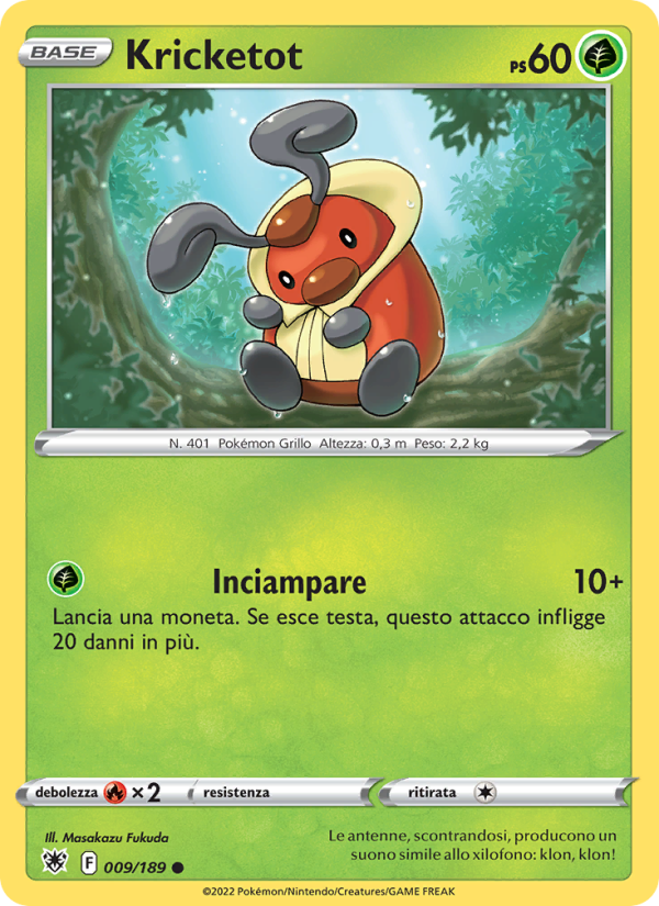 Kricketot 009/246 — Lucentezza Siderale (Italian Pokémon TCG card)