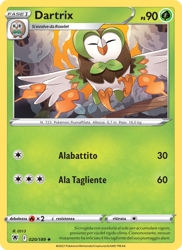 Dartrix 020/246 — Lucentezza Siderale (Italian Pokémon TCG card)