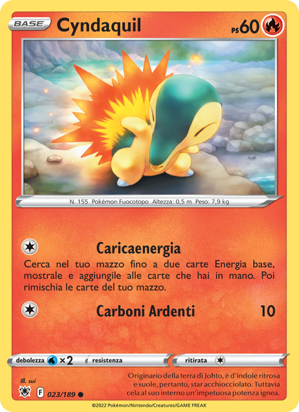 Cyndaquil 023/246 — Lucentezza Siderale (Italian Pokémon TCG card)