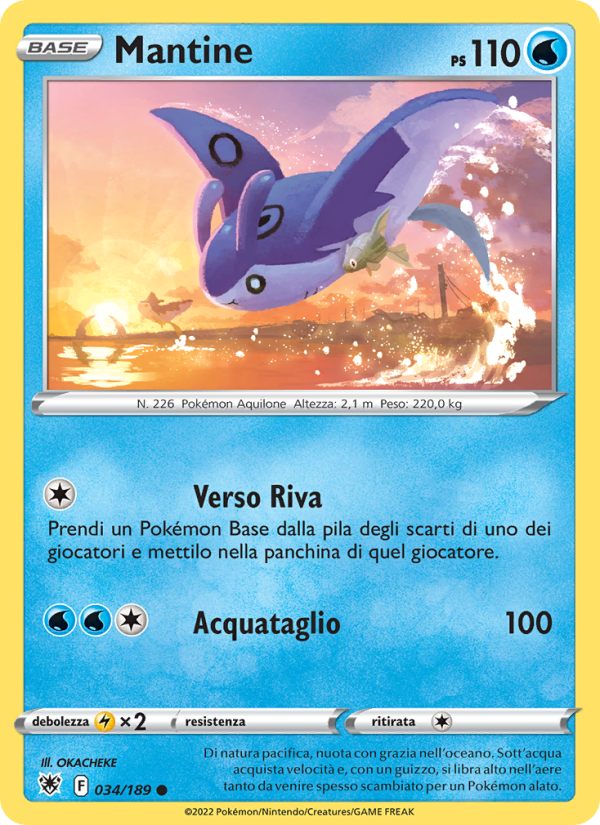 Mantine 034/246 — Lucentezza Siderale (Italian Pokémon TCG card)