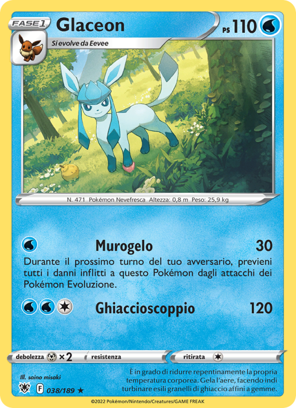 Glaceon 038/246 — Lucentezza Siderale (Italian Pokémon TCG card)