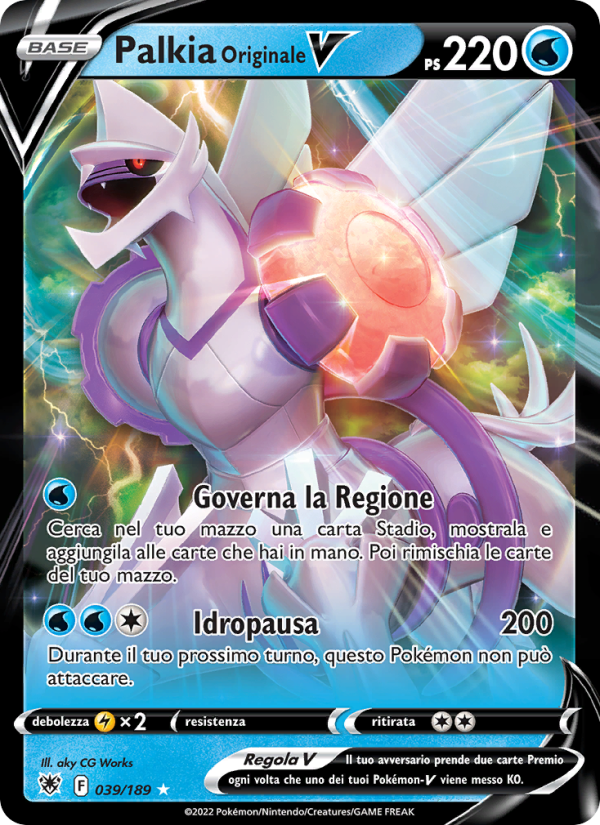 Palkia Originale V 039/246 — Lucentezza Siderale (Italian Pokémon TCG card)