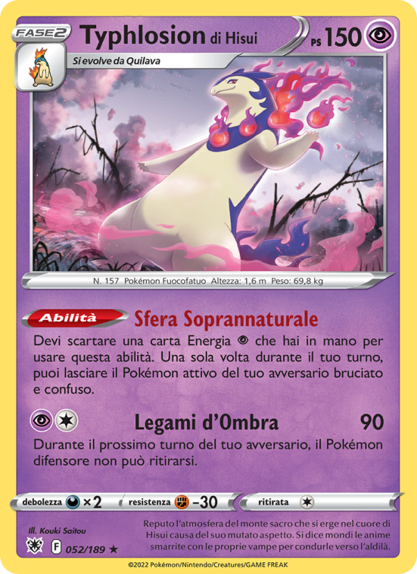 Typhlosion di Hisui 052/246 — Lucentezza Siderale (Italian Pokémon TCG card)