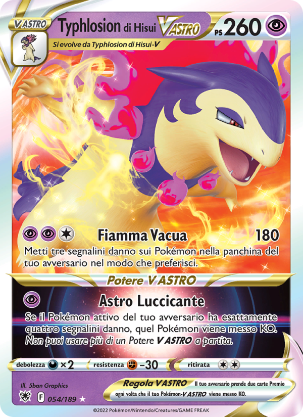 Typhlosion di Hisui V ASTRO 054/246 — Lucentezza Siderale (Italian Pokémon TCG card)