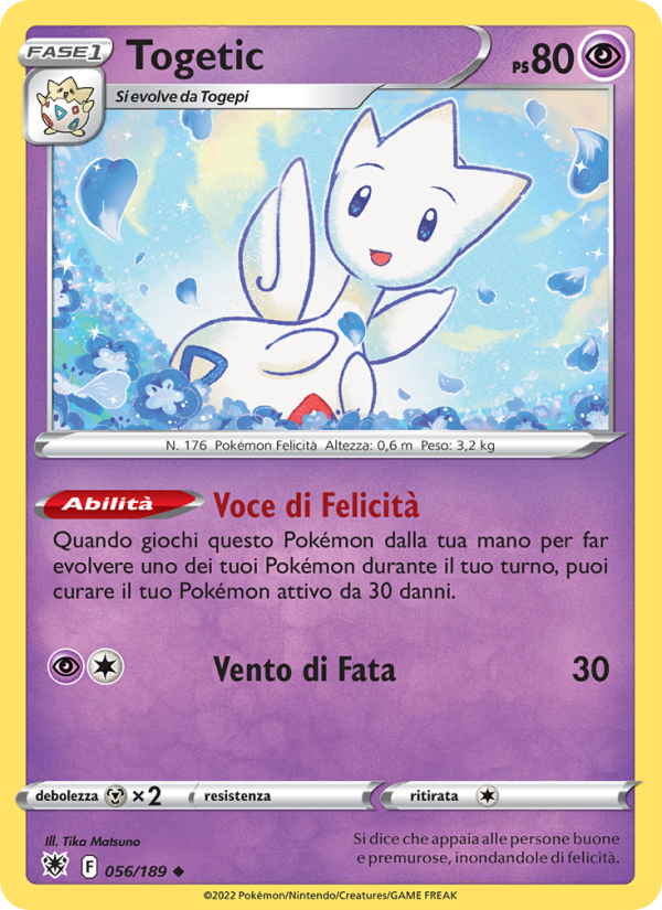 Togetic 056/246 — Lucentezza Siderale (Italian Pokémon TCG card)