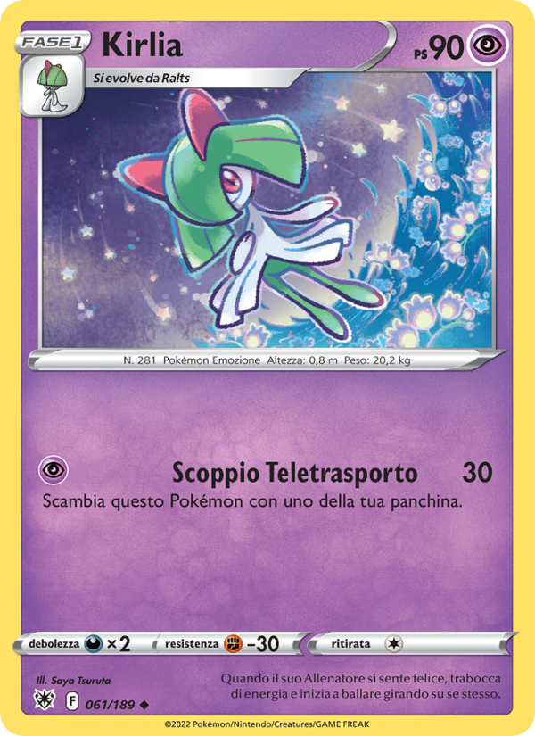 Kirlia 061/246 — Lucentezza Siderale (Italian Pokémon TCG card)