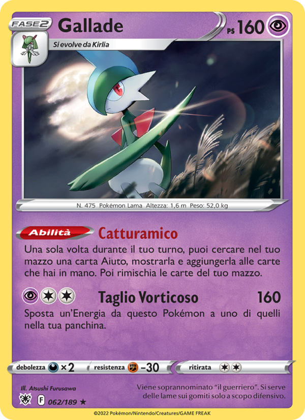 Gallade 062/246 — Lucentezza Siderale (Italian Pokémon TCG card)