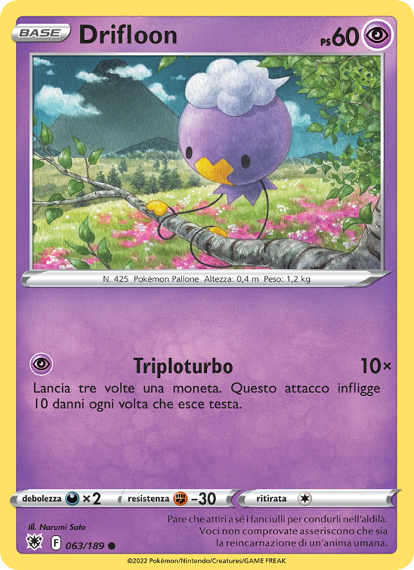 Drifloon 063/246 — Lucentezza Siderale (Italian Pokémon TCG card)