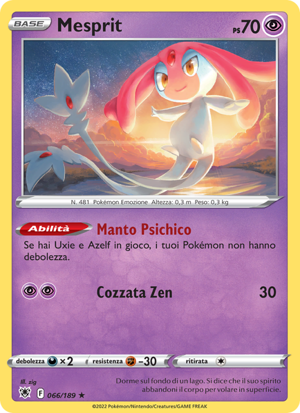 Mesprit 066/246 — Lucentezza Siderale (Italian Pokémon TCG card)