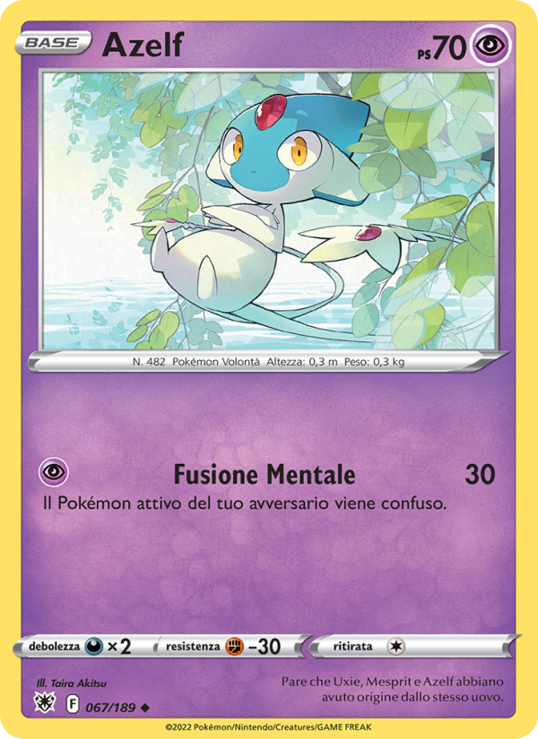 Azelf 067/246 — Lucentezza Siderale (Italian Pokémon TCG card)