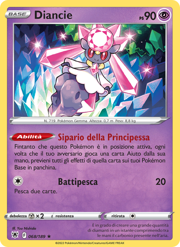 Diancie 068/246 — Lucentezza Siderale (Italian Pokémon TCG card)