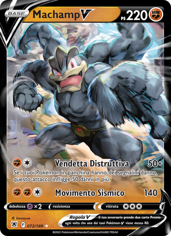 Machamp V 072/246 — Lucentezza Siderale (Italian Pokémon TCG card)
