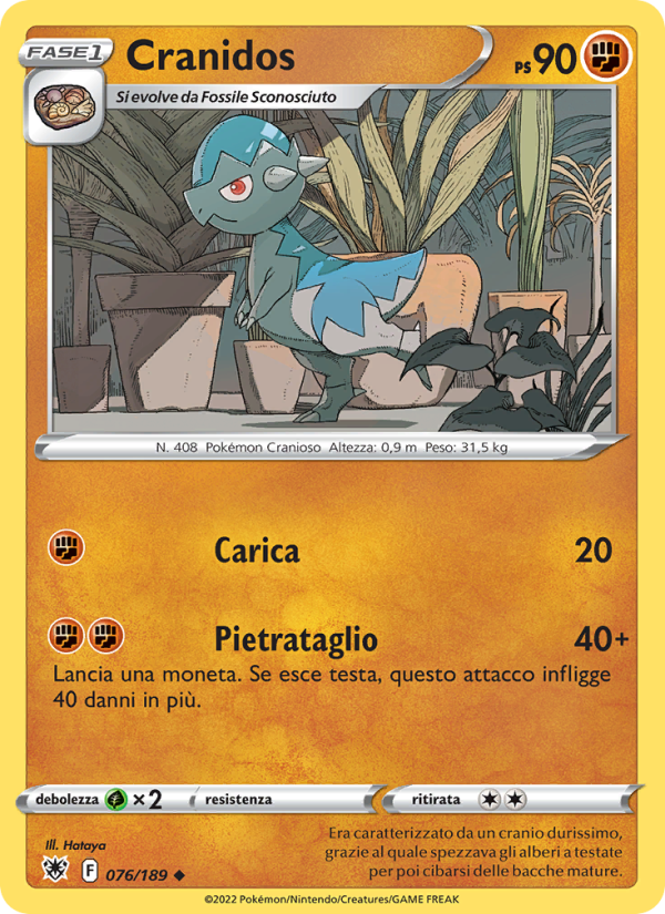 Cranidos 076/246 — Lucentezza Siderale (Italian Pokémon TCG card)