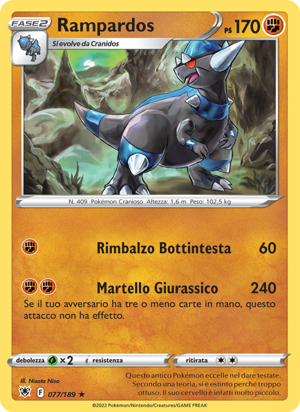 Rampardos 077/246 — Lucentezza Siderale (Italian Pokémon TCG card)