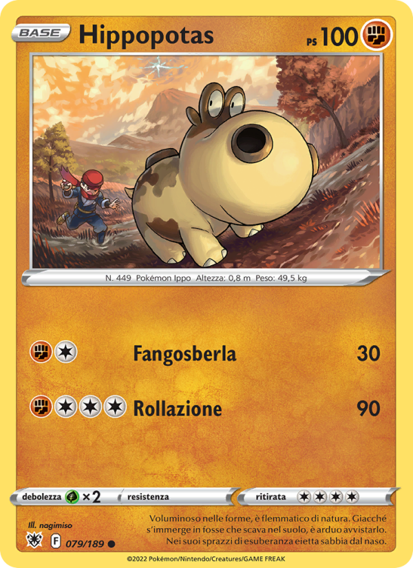 Hippopotas 079/246 — Lucentezza Siderale (Italian Pokémon TCG card)
