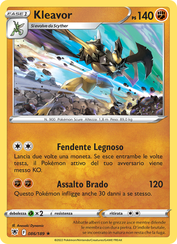 Kleavor 086/246 — Lucentezza Siderale (Italian Pokémon TCG card)