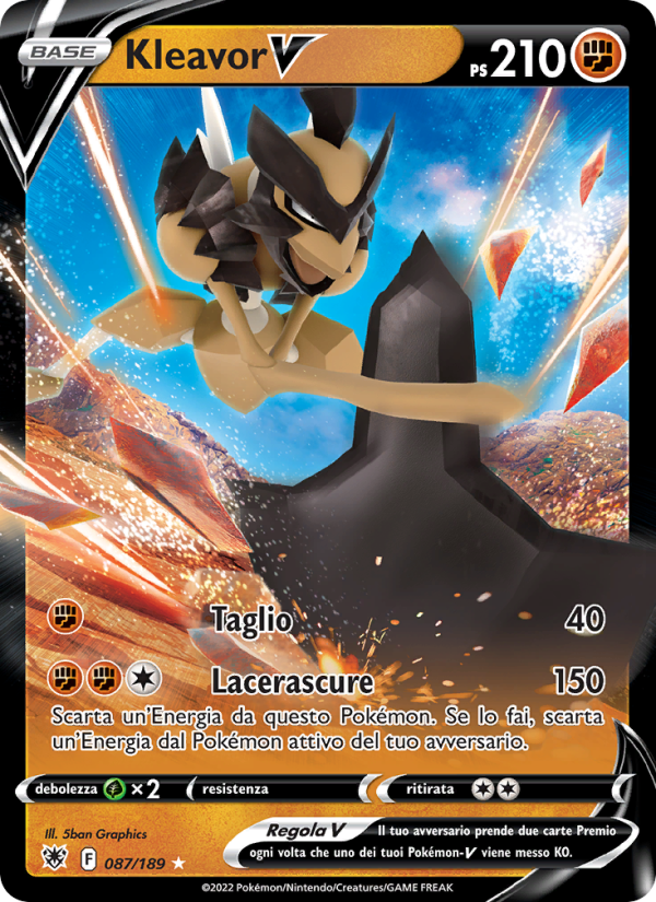 Kleavor V 087/246 — Lucentezza Siderale (Italian Pokémon TCG card)