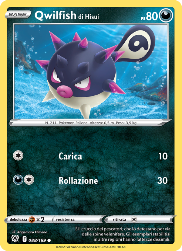 Qwilfish di Hisui 088/246 — Lucentezza Siderale (Italian Pokémon TCG card)