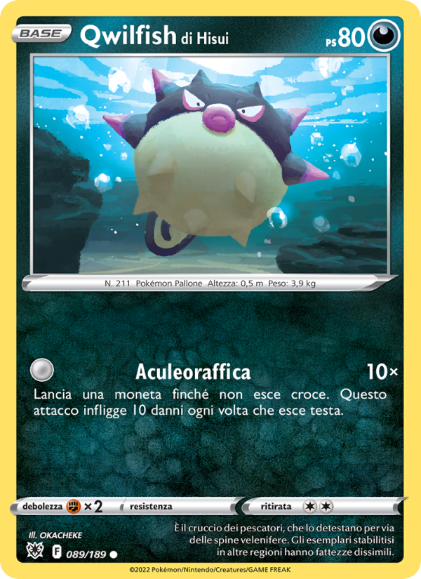 Qwilfish di Hisui 089/246 — Lucentezza Siderale (Italian Pokémon TCG card)