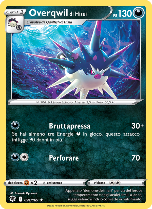 Overqwil di Hisui 091/246 — Lucentezza Siderale (Italian Pokémon TCG card)