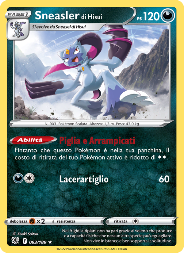Sneasler di Hisui 093/246 — Lucentezza Siderale (Italian Pokémon TCG card)