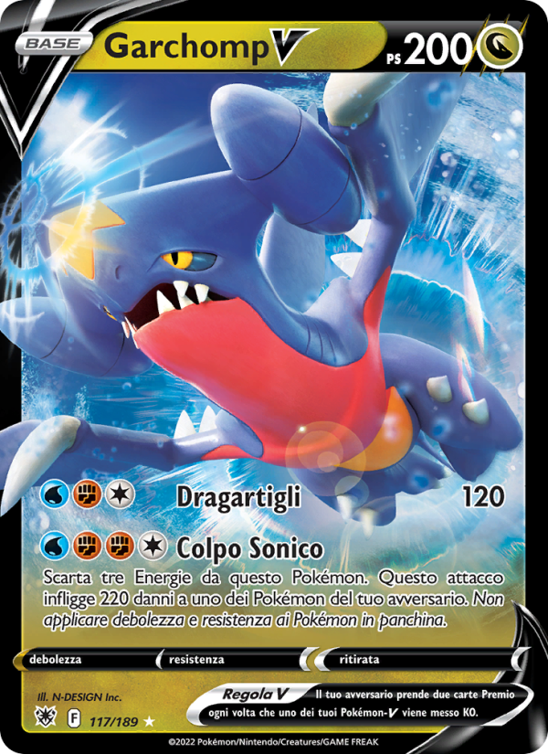 Garchomp V 117/246 — Lucentezza Siderale (Italian Pokémon TCG card)
