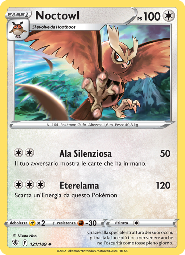 Noctowl 121/246 — Lucentezza Siderale (Italian Pokémon TCG card)