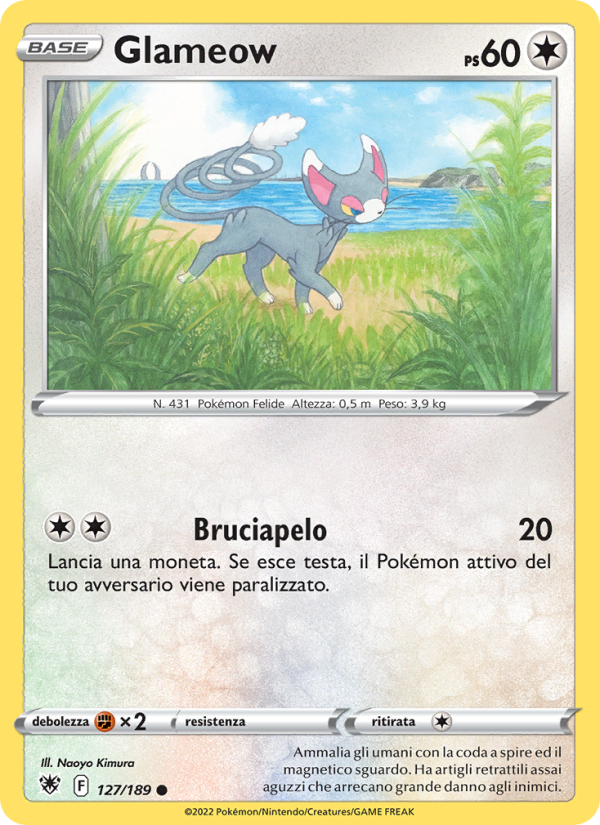 Glameow 127/246 — Lucentezza Siderale (Italian Pokémon TCG card)