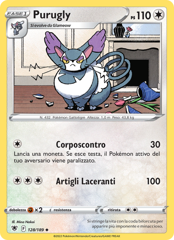 Purugly 128/246 — Lucentezza Siderale (Italian Pokémon TCG card)