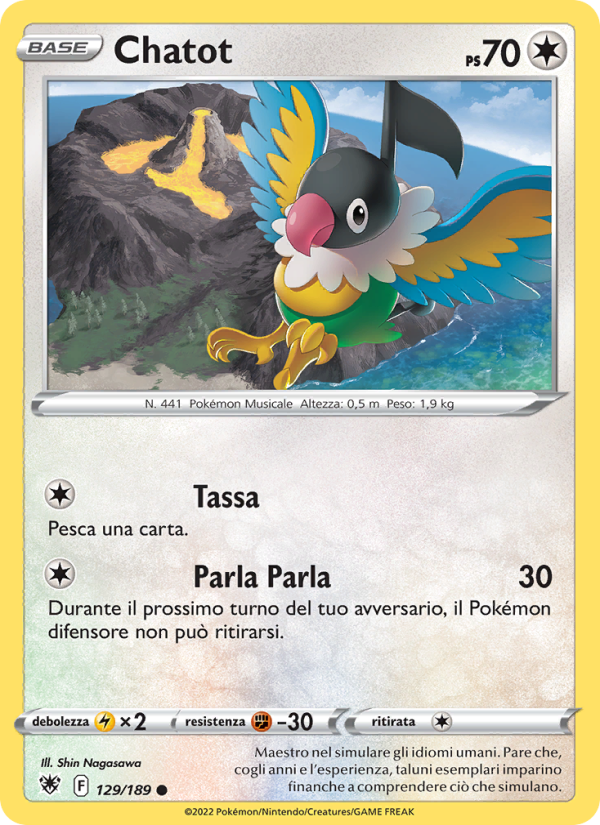 Chatot 129/246 — Lucentezza Siderale (Italian Pokémon TCG card)