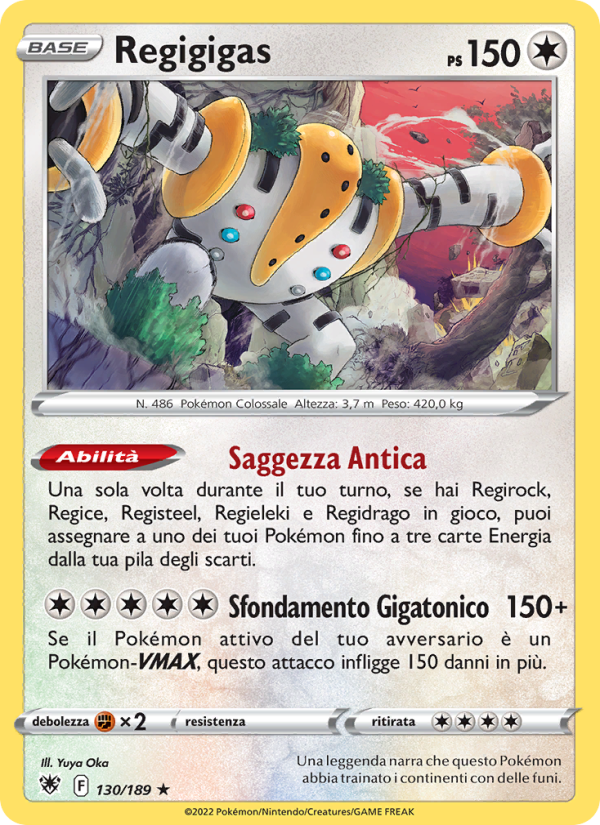Regigigas 130/246 — Lucentezza Siderale (Italian Pokémon TCG card)