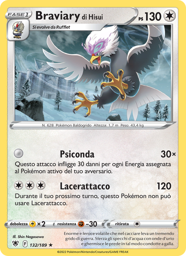 Braviary di Hisui 132/246 — Lucentezza Siderale (Italian Pokémon TCG card)