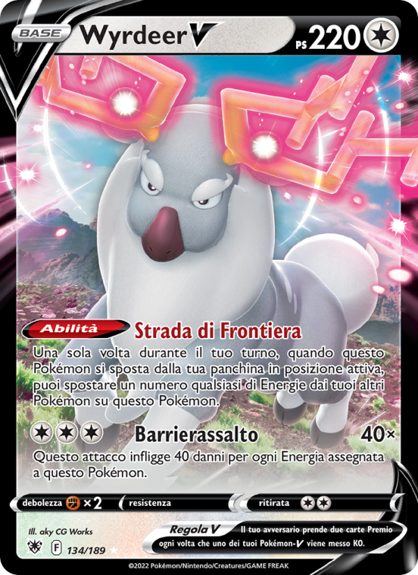 Wyrdeer V 134/246 — Lucentezza Siderale (Italian Pokémon TCG card)