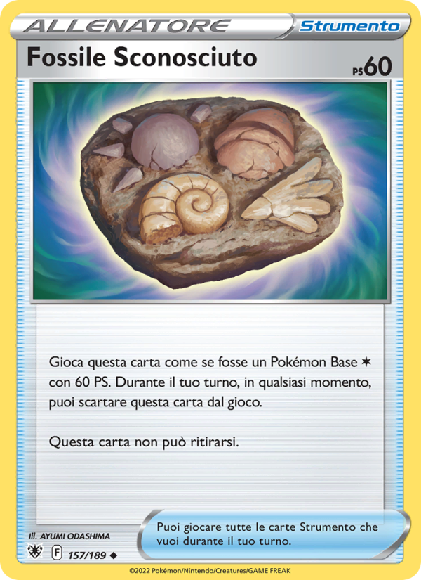 Fossile Sconosciuto 157/246 — Lucentezza Siderale (Italian Pokémon TCG card)