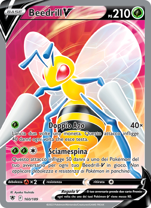 Beedrill V 160/246 — Lucentezza Siderale (Italian Pokémon TCG card)