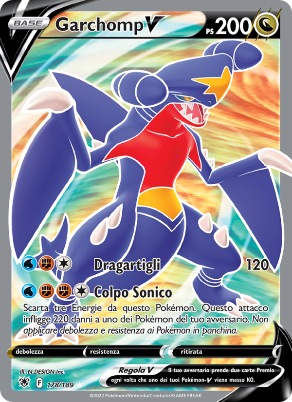 Garchomp V 178/246 — Lucentezza Siderale (Italian Pokémon TCG card)