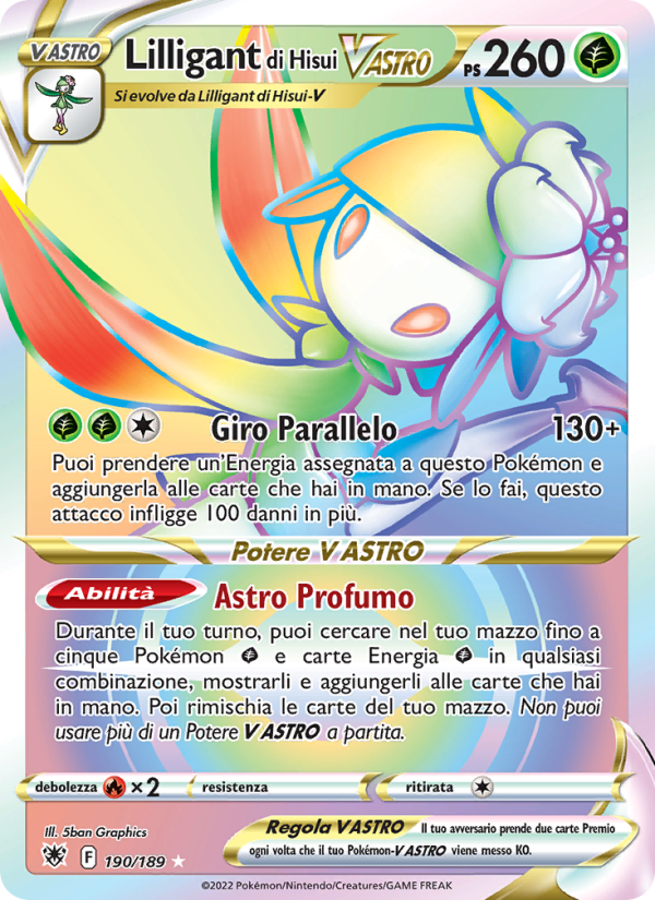 Lilligant di Hisui V ASTRO 190/246 — Lucentezza Siderale (Italian Pokémon TCG card)