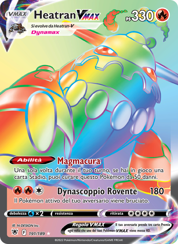 Heatran VMAX 191/246 — Lucentezza Siderale (Italian Pokémon TCG card)