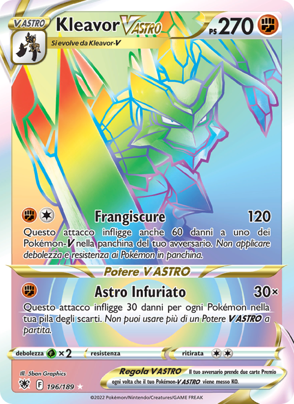 Kleavor V ASTRO 196/246 — Lucentezza Siderale (Italian Pokémon TCG card)